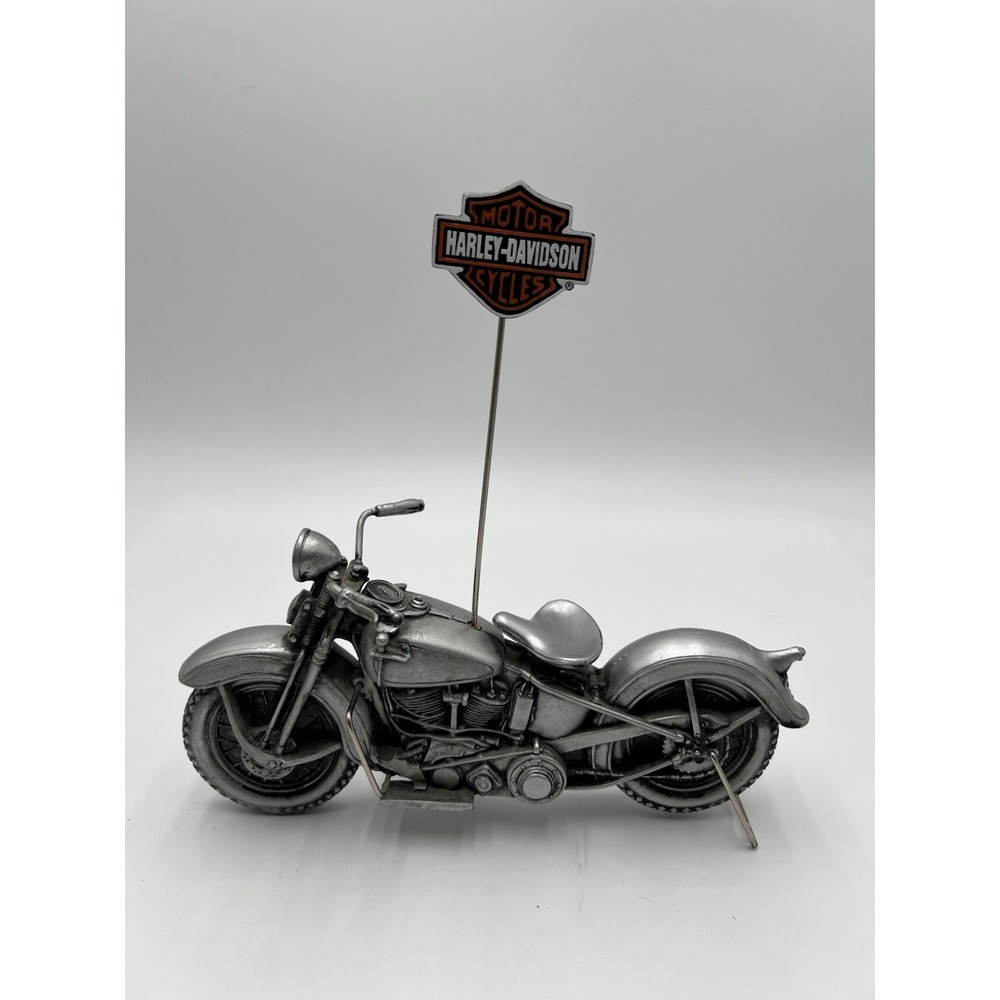 Harley Davidson Metal Motorcycle Business Card Holder w/ Bar Shield